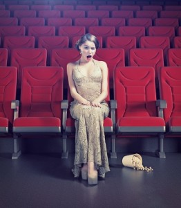 girl in an empty cinema