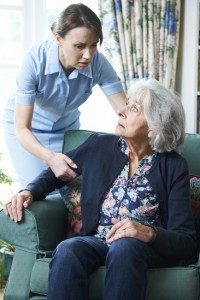 Care Worker Mistreating Senior Woman