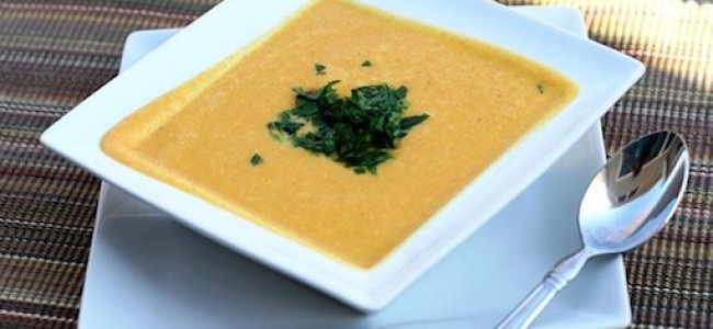 Sopa de camote amarillo y zanahoria